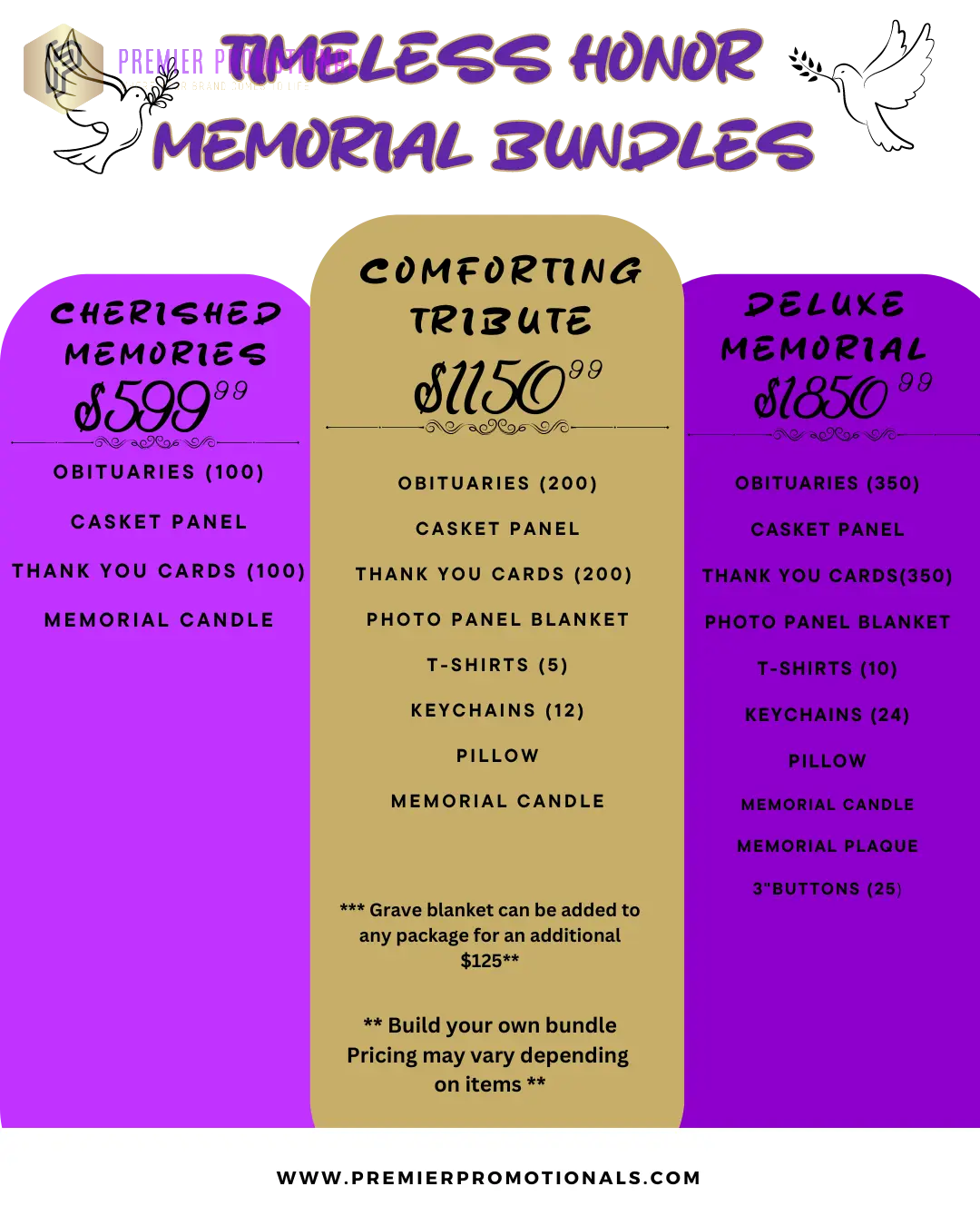 Memorial Packages Preimer Promotional