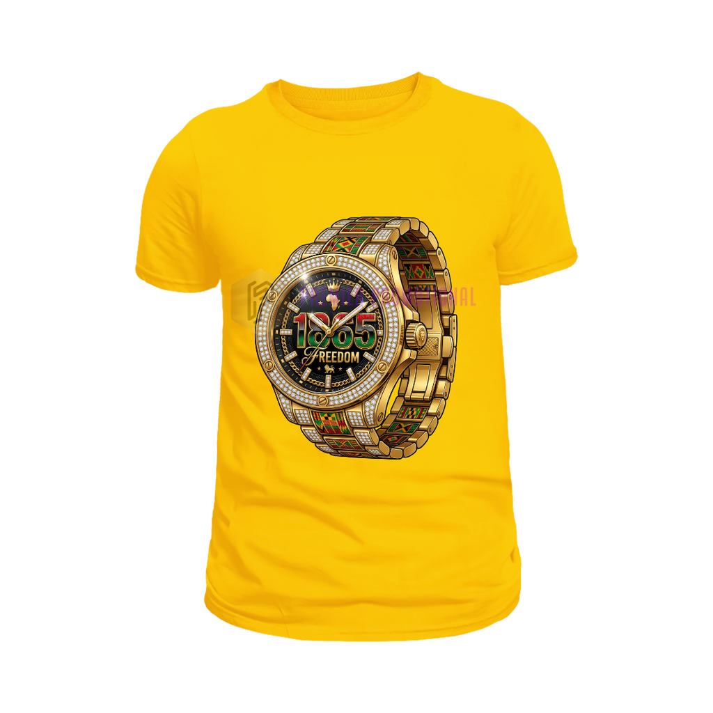 Juneteenth Gold watch T-shirt