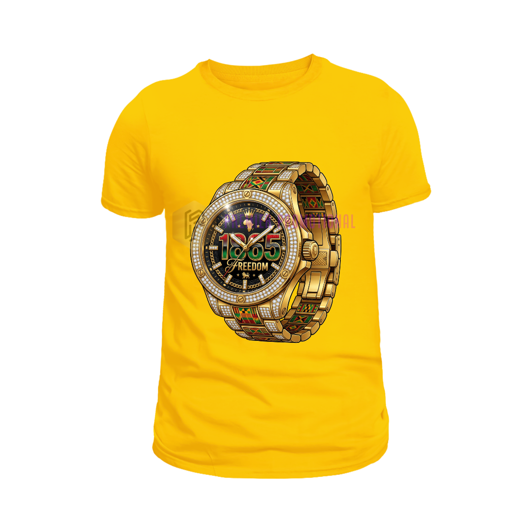 Juneteenth Gold watch T-shirt