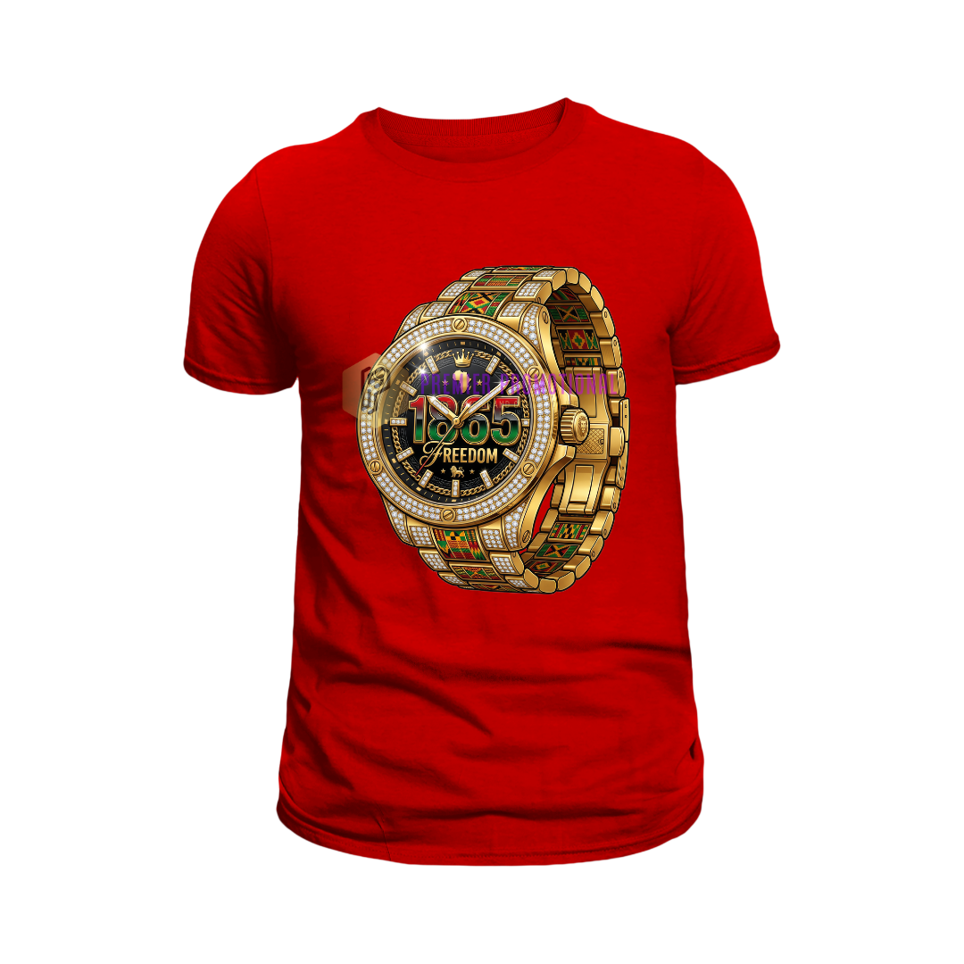 Juneteenth Gold watch T-shirt