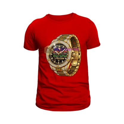 Juneteenth Gold watch T-shirt