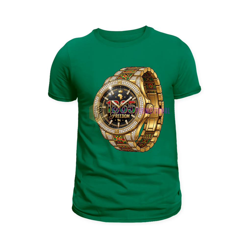 Juneteenth Gold watch T-shirt