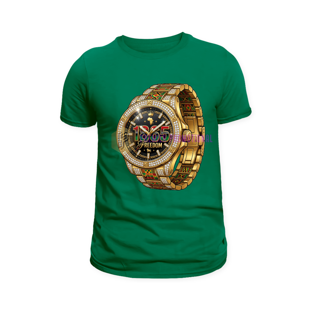 Juneteenth Gold watch T-shirt