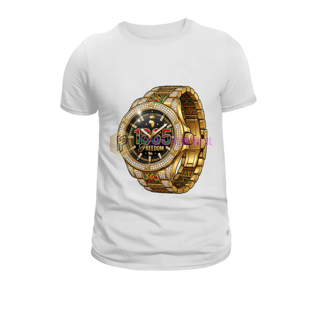 Juneteenth Gold watch T-shirt