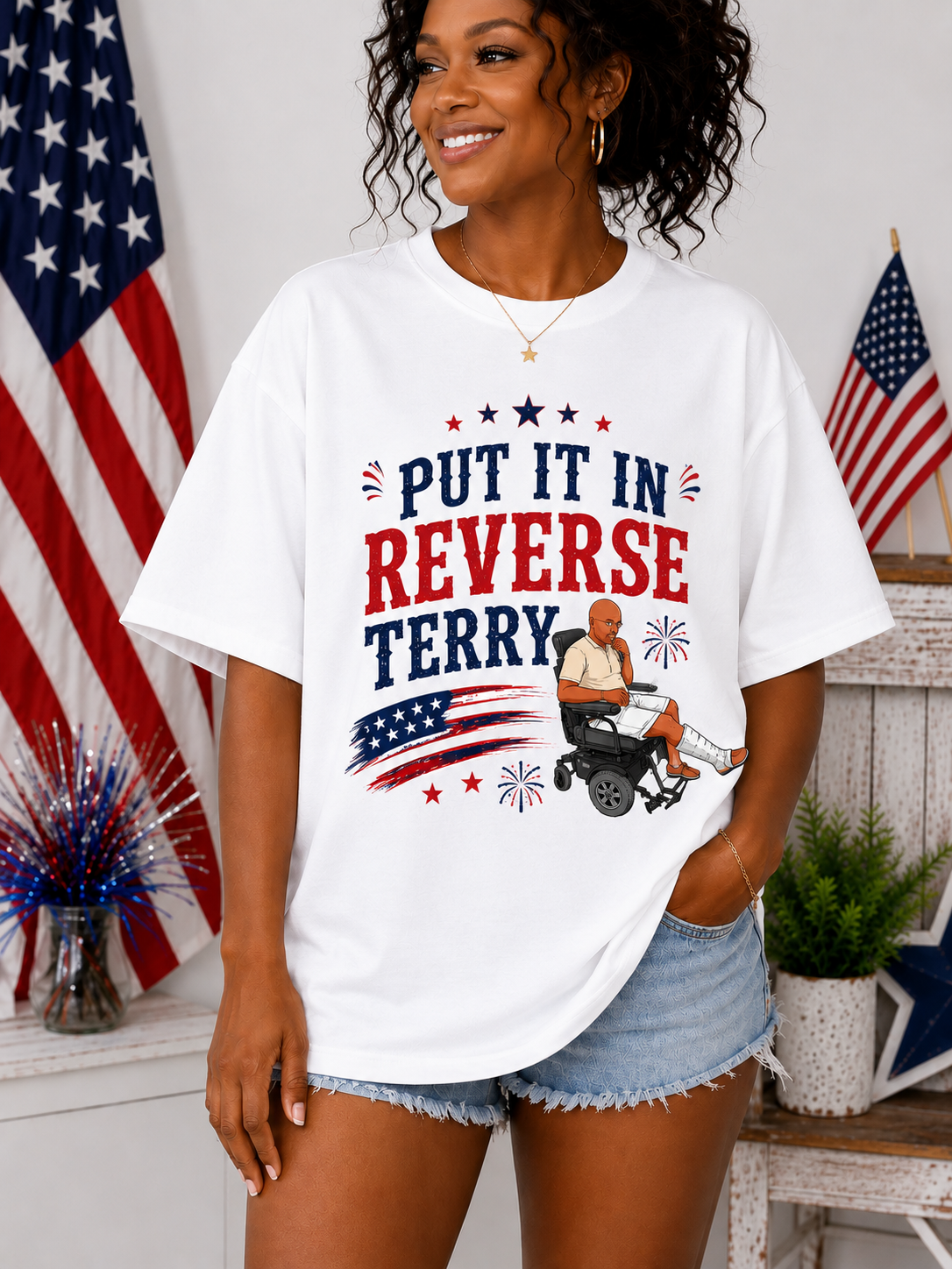 Put It In Reverse Terry Shirt | Viral 4th of July Graphic Tee