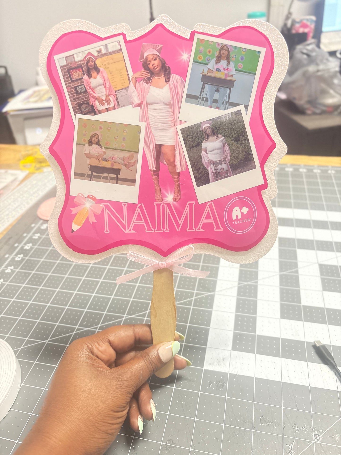 Custom Graduation Fans- Personalized Photo Fan with Name & Grade (MOQ 6)