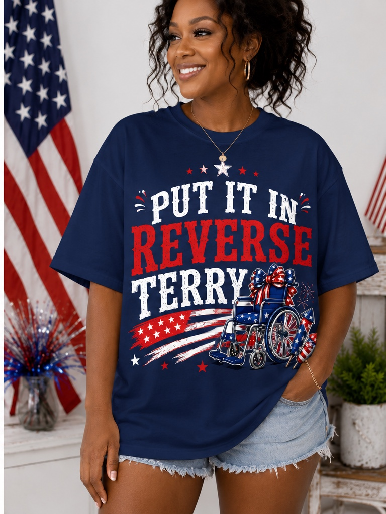 Put It In Reverse Terry Shirt | Viral 4th of July Graphic Tee