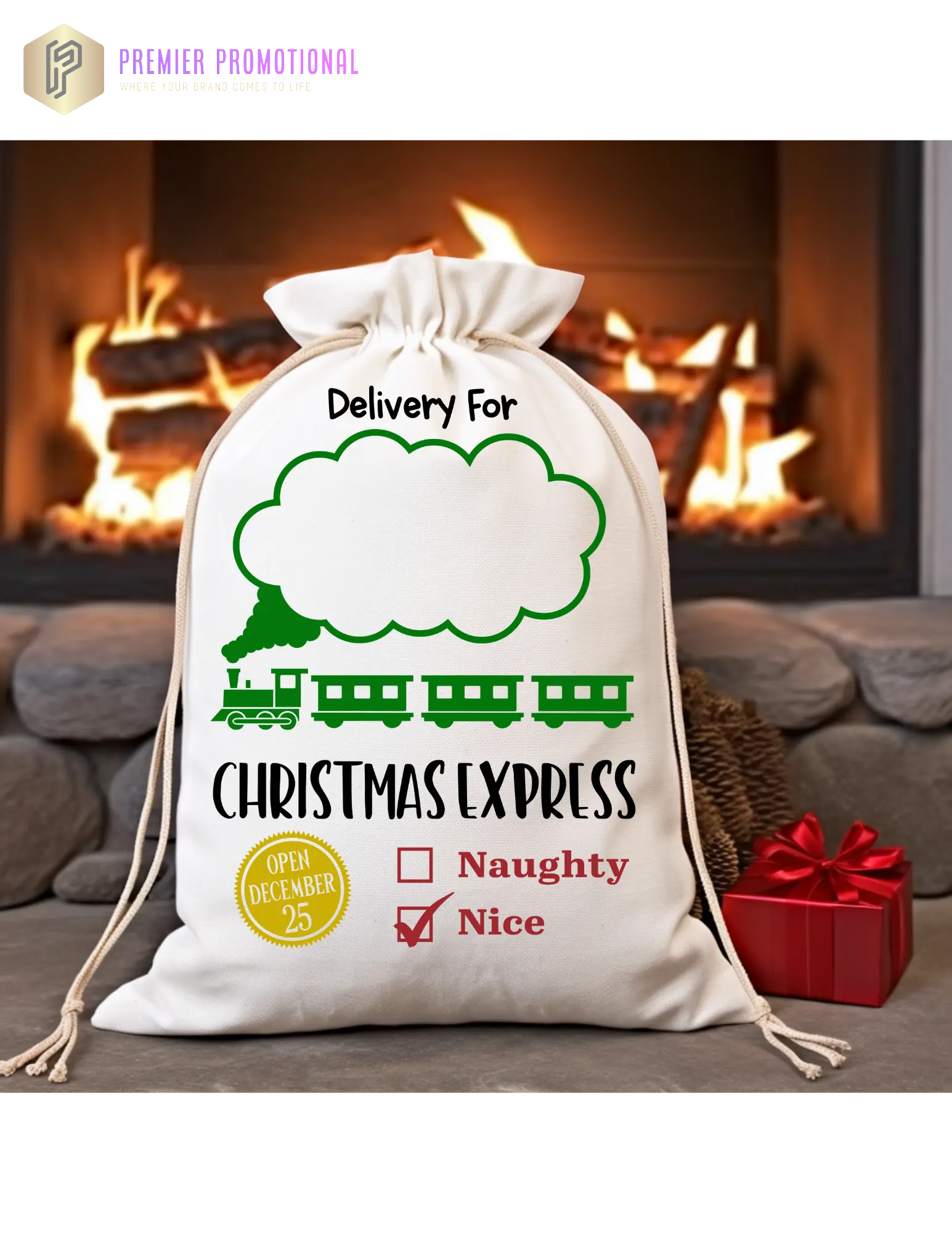 Personalized Large Santa Sacks Preimer Promotional
