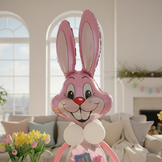 Easter Bunny Stuffed Balloons Close-Up Mockup